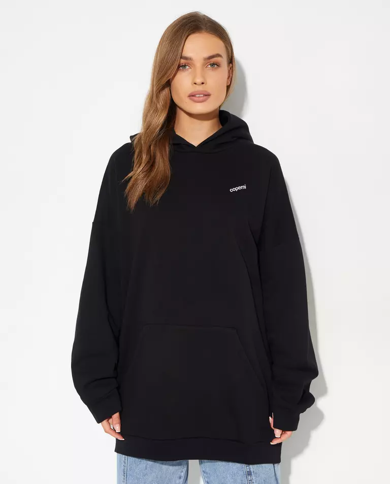 Czarna bluza oversize z kapturem - Image #3