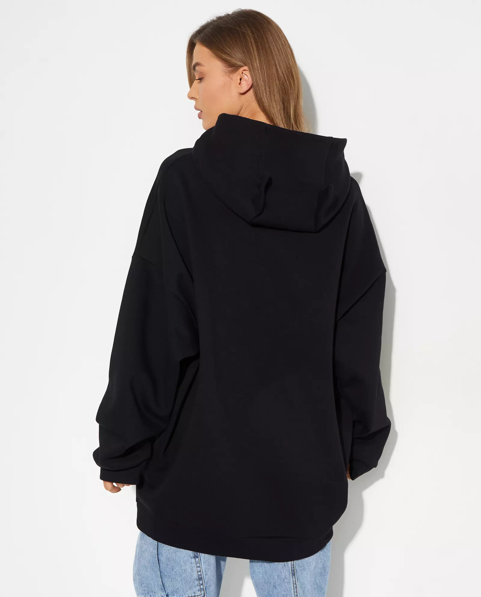 Czarna bluza oversize z kapturem - Image #4