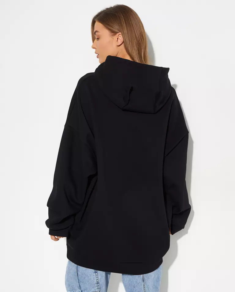 Czarna bluza oversize z kapturem - Image #4