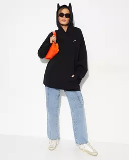 Czarna bluza oversize z kapturem - Image #2