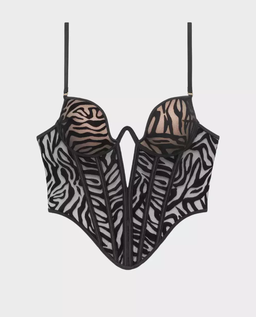 Czarny gorset z printem Kylie - Image #0