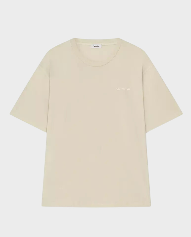 Beżowy bawełniany t-shirt Reece
