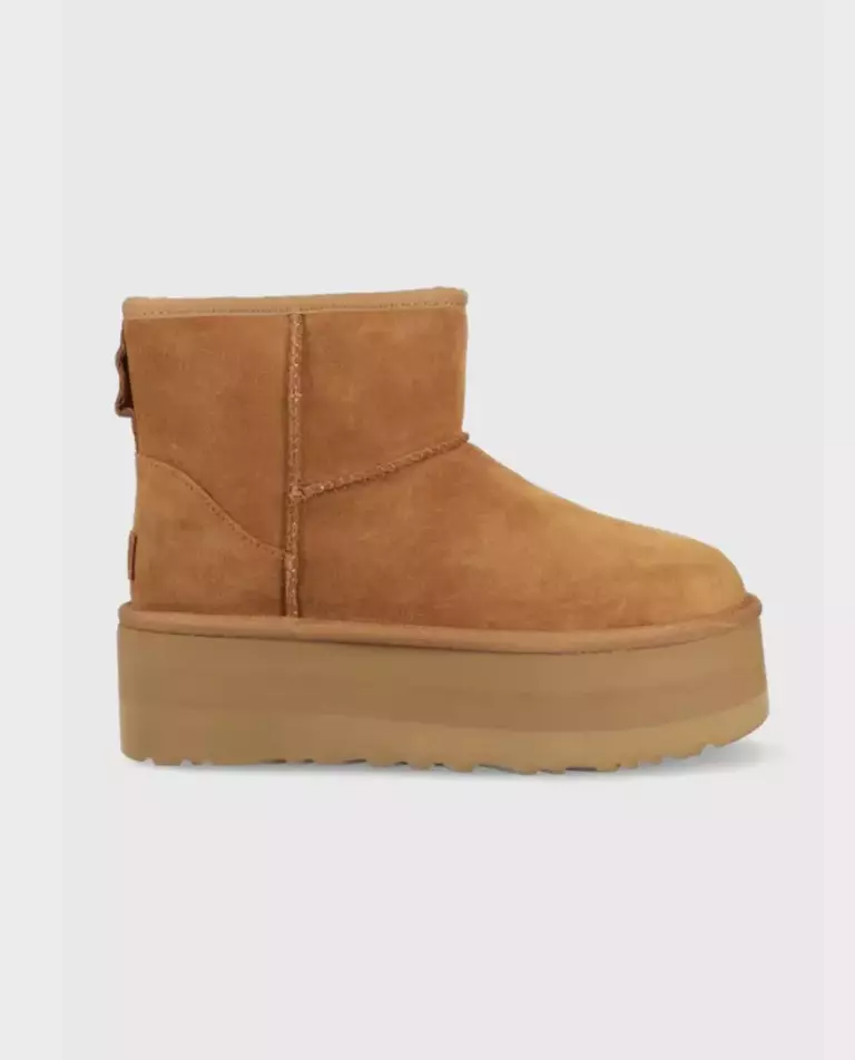 Karmelowe śniegowce Classic Mini Platform