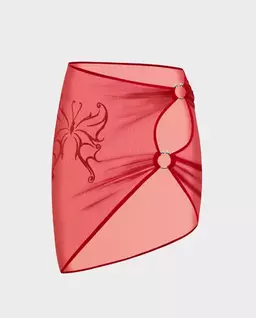 Czerwona spódnica z siateczki Ava - Image #0