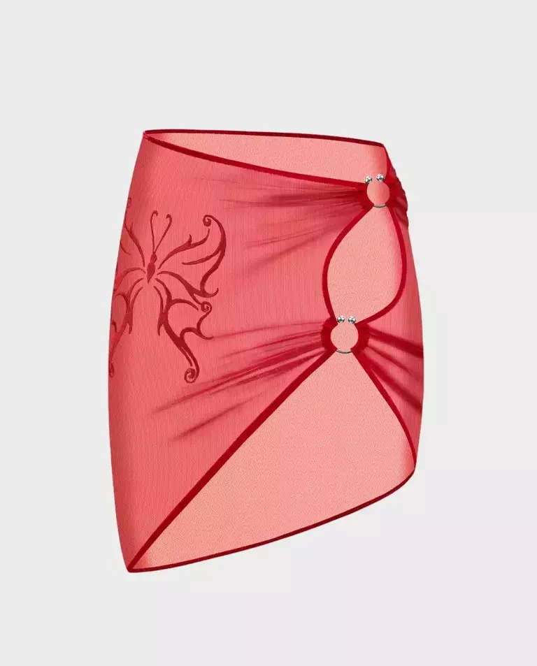 Czerwona spódnica z siateczki Ava