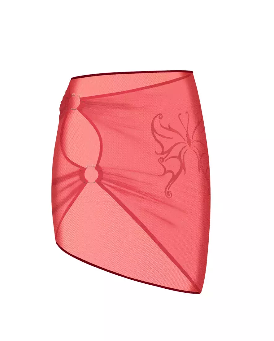 Czerwona spódnica z siateczki Ava - Image #1