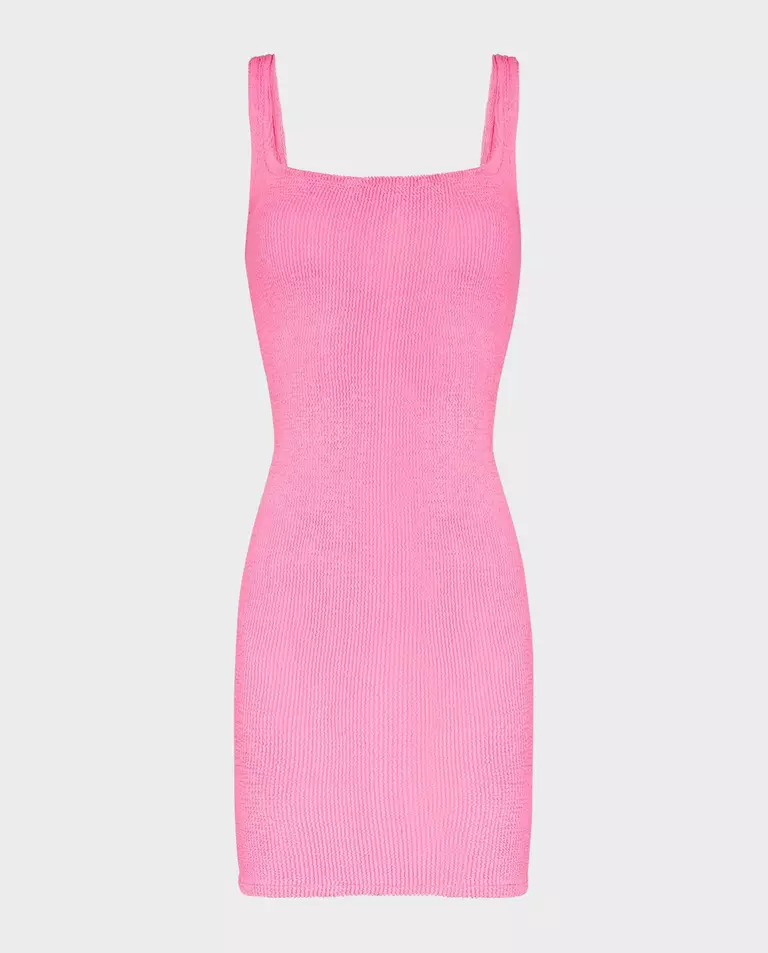 Różowa sukienka mini na ramiączkach