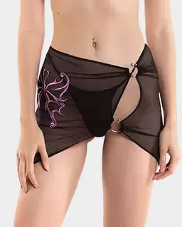 Czarna spódnica z siateczki Ava - Image #1