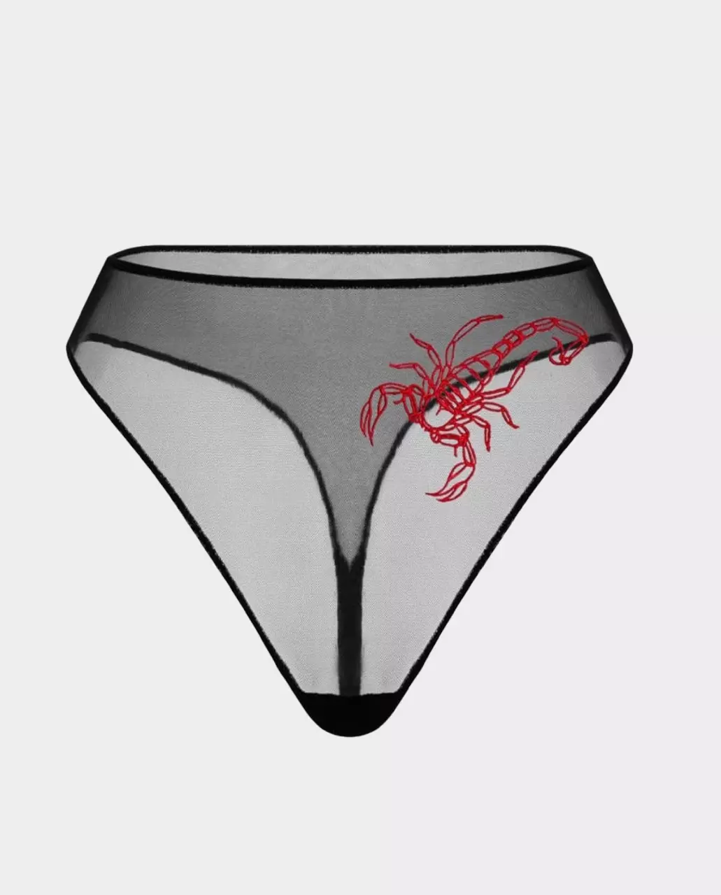 Czarne figi z czerwonym haftem Scorpio - Image #0