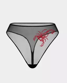Czarne figi z czerwonym haftem Scorpio - Image #0