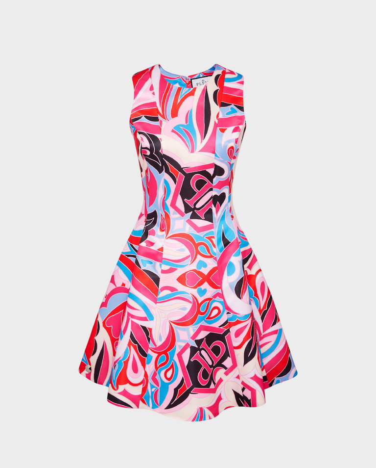 Kolorowa sukienka mini Duchesse