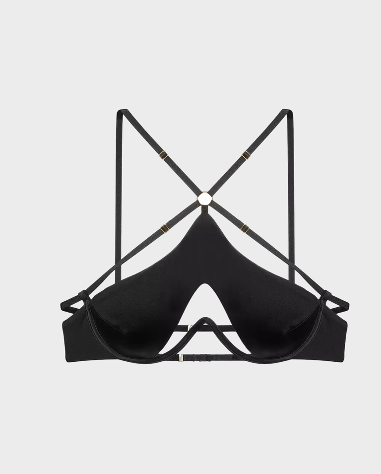 Czarny top z wycięciem Heartbreaker