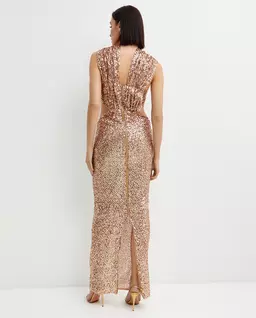 Złota sukienka maxi Sol - Image #2