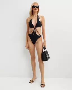 Czarny jednoczęściowy strój kąpielowy - Image #0