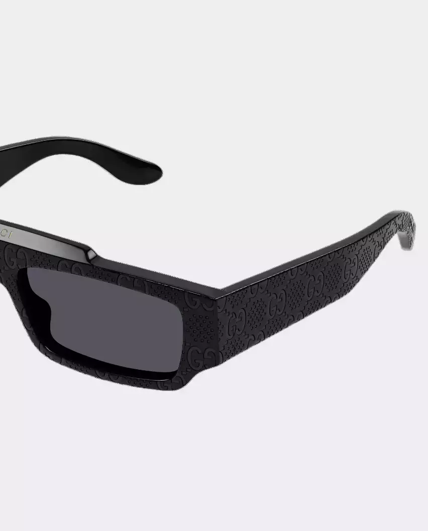 Czarne prostokątne okulary przeciwsłoneczne - Image #1