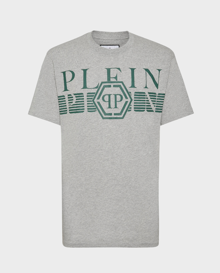 Bawełniany szary t-shirt z logo