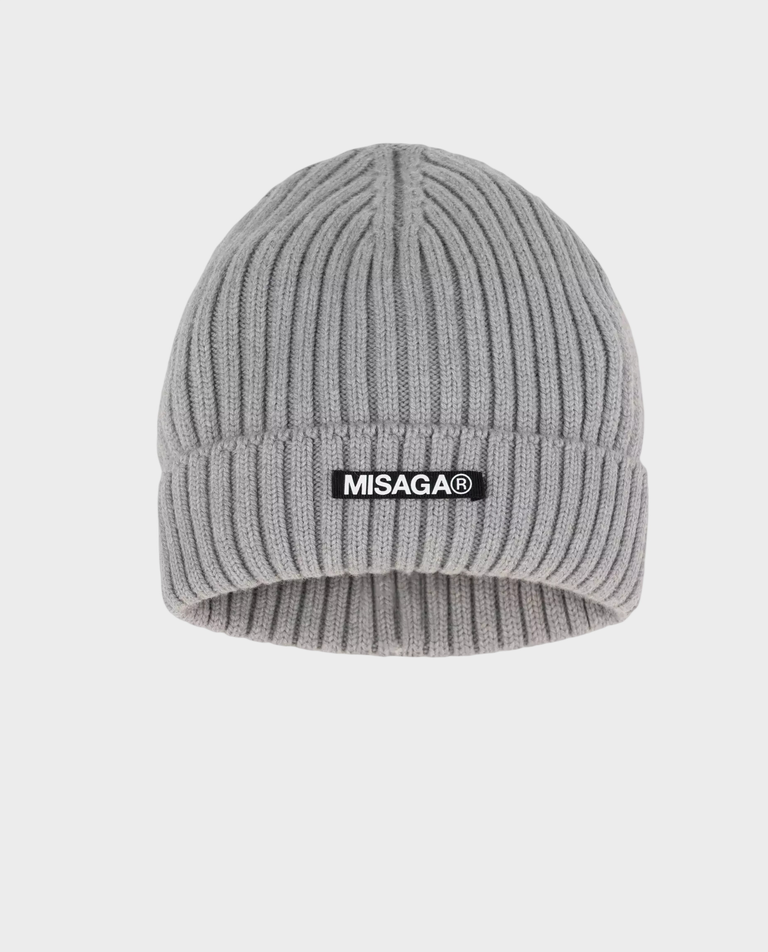 Szara czapka z wełny merino