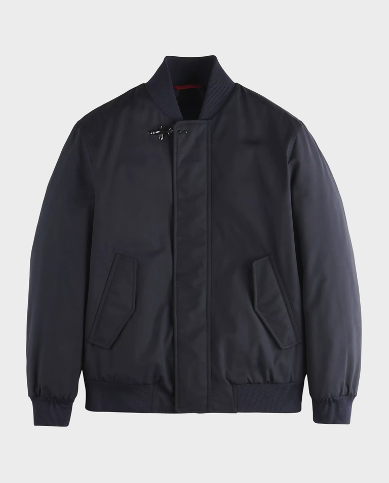 Granatowa kurtka typu bomber