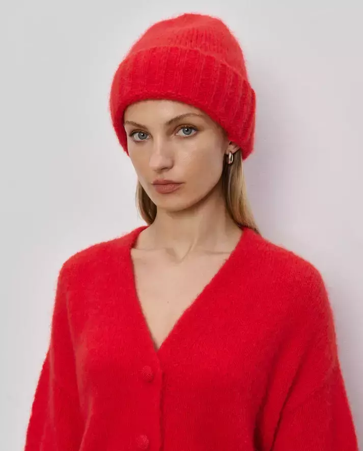 Czerwona moherowa czapka Bondi - Image #1