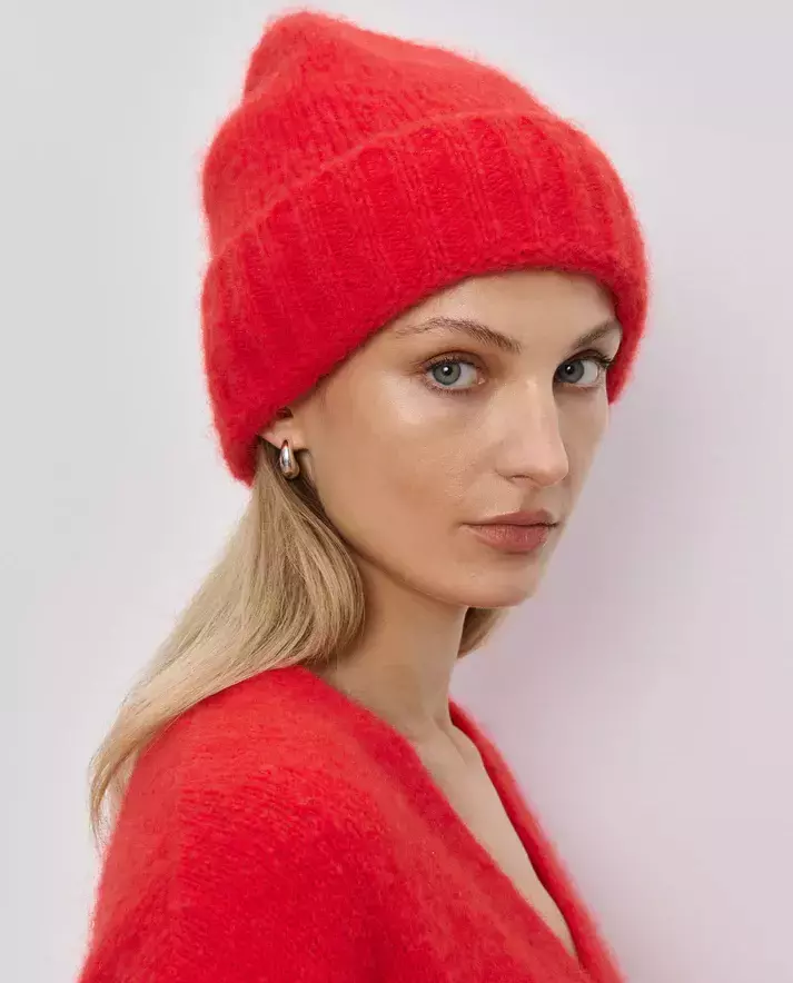 Czerwona moherowa czapka Bondi - Image #0