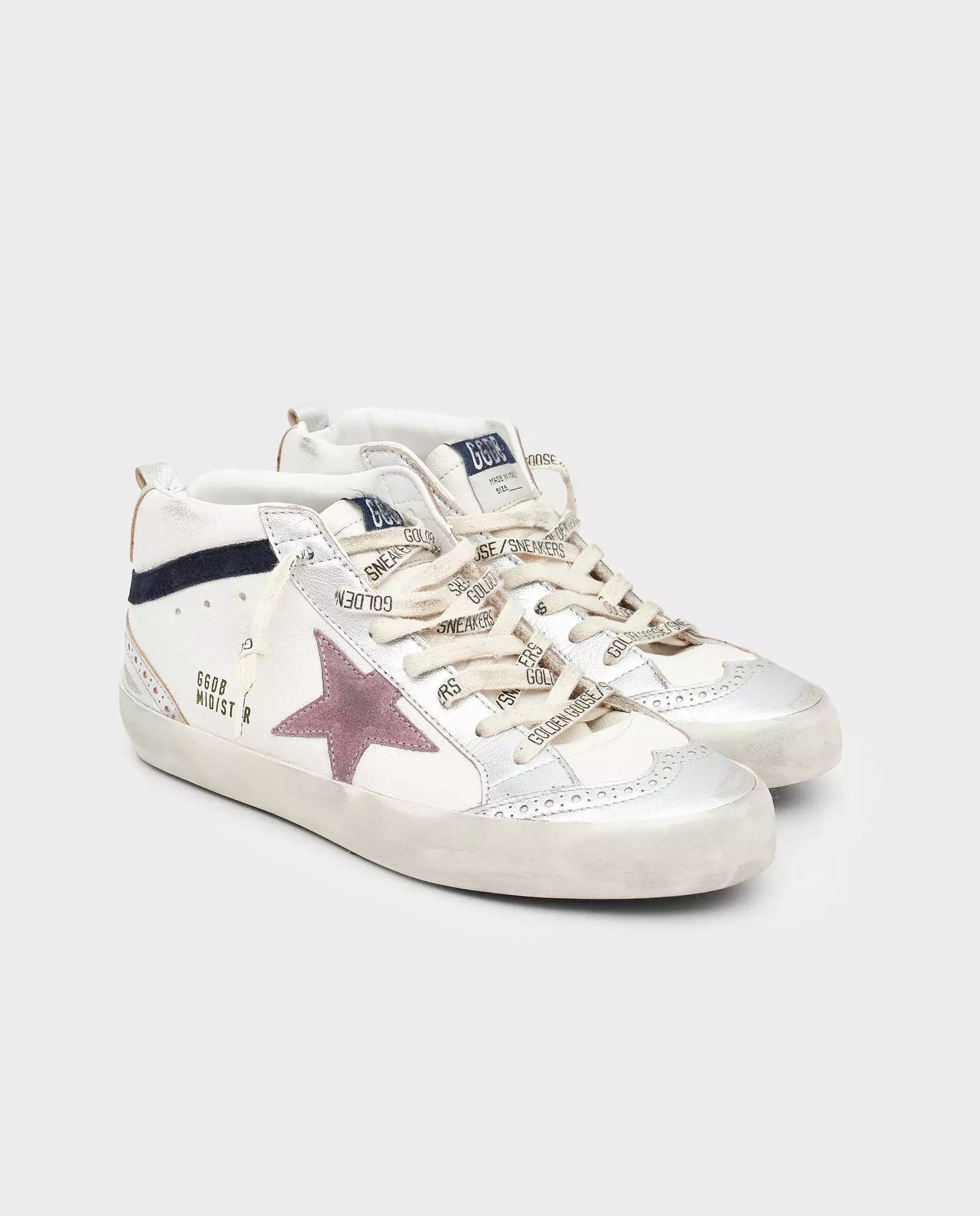 Skórzane sneakersy za kostkę z gwiazdą - Image #2