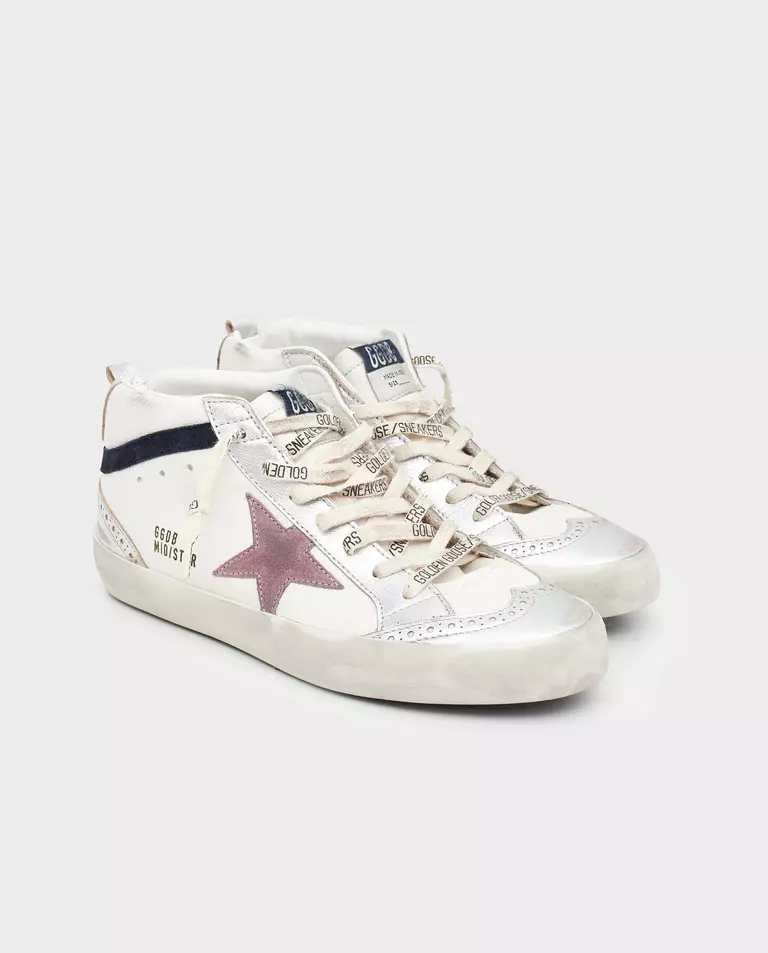 Skórzane sneakersy za kostkę z gwiazdą - Image #2