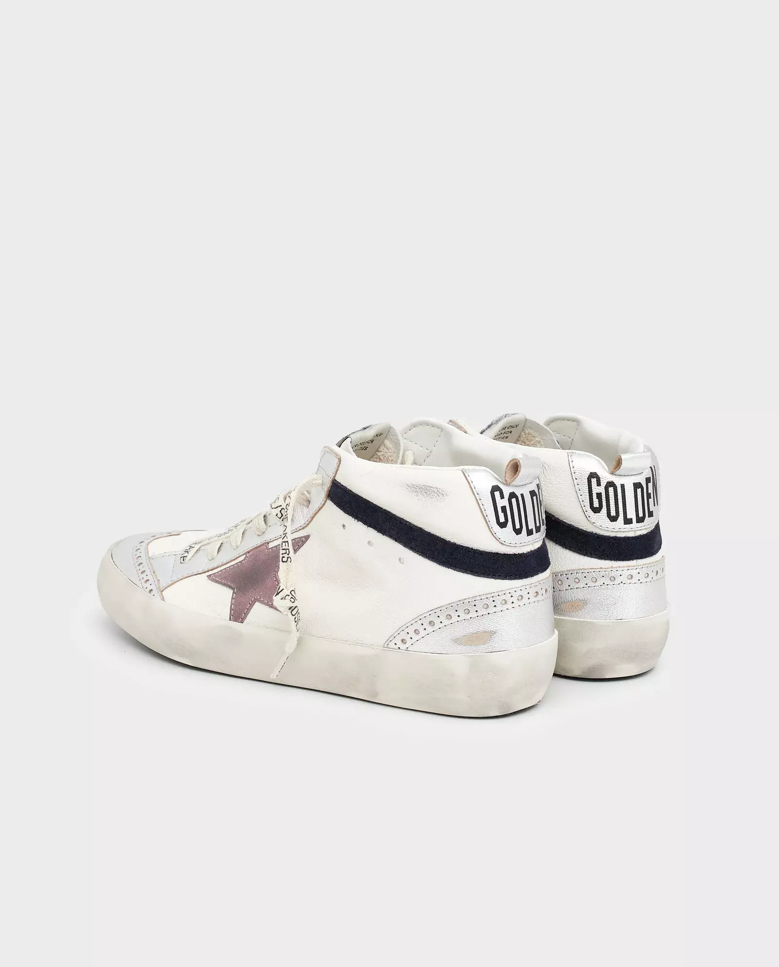 Skórzane sneakersy za kostkę z gwiazdą - Image #3