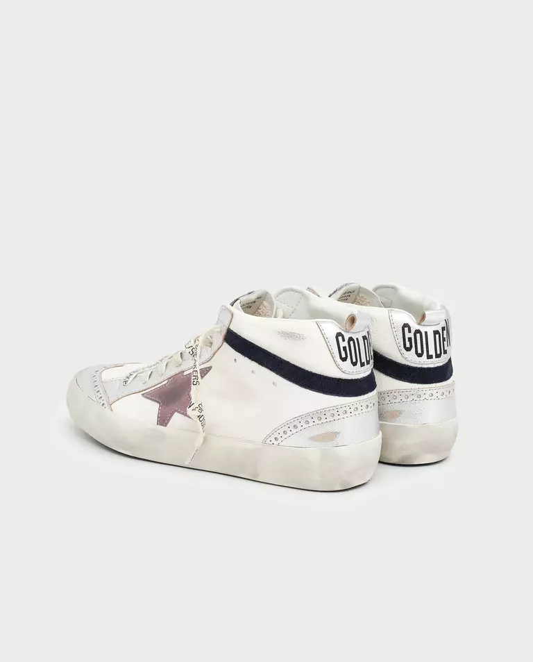 Skórzane sneakersy za kostkę z gwiazdą - Image #3