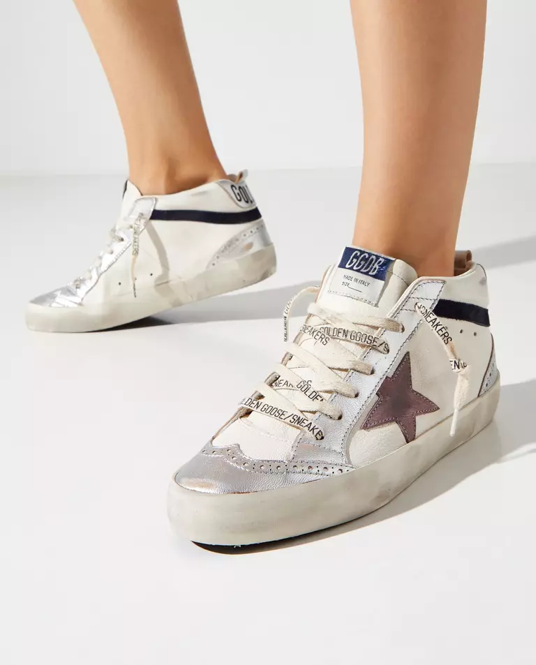 Skórzane sneakersy za kostkę z gwiazdą