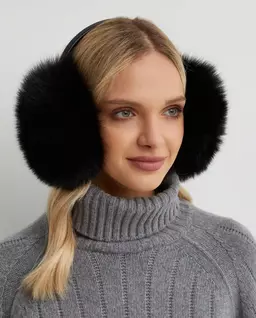 Czarne nauszniki z futrem - Image #1