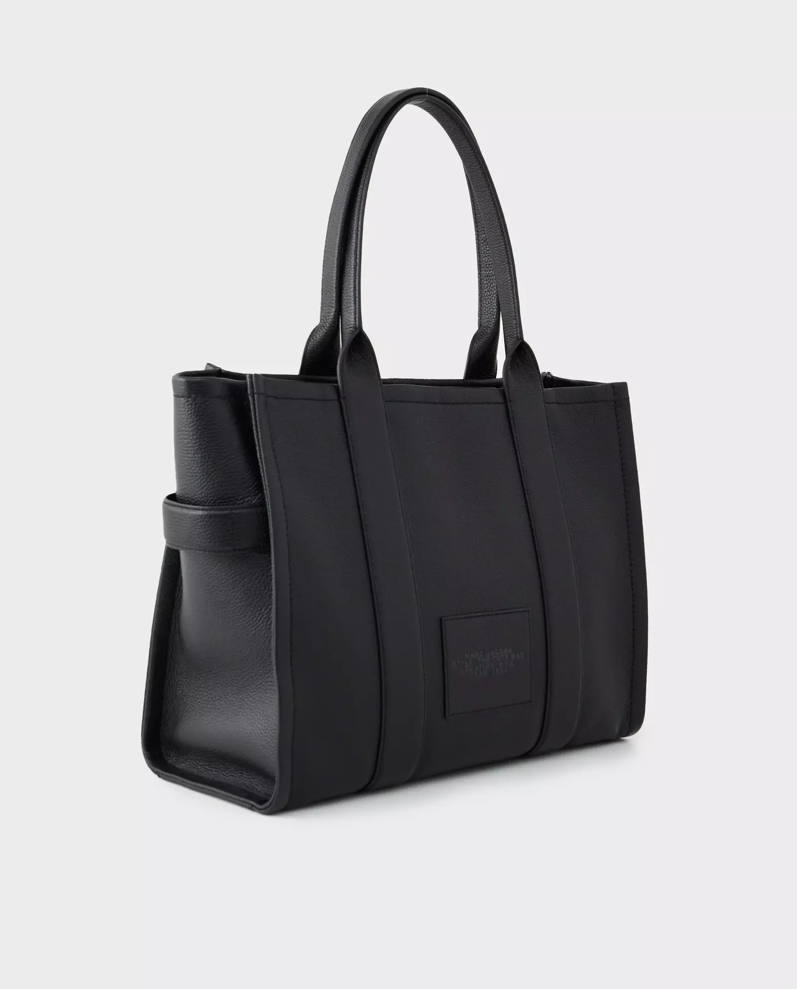 Czarna skórzana torba do ręki Tote Bag - Image #2