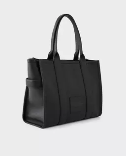 Czarna skórzana torba do ręki Tote Bag - Image #2