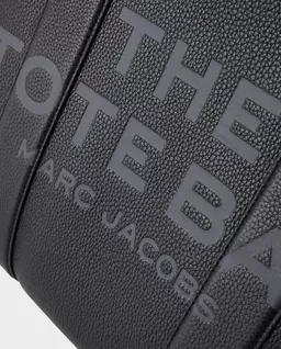 Czarna skórzana torba do ręki Tote Bag - Image #3