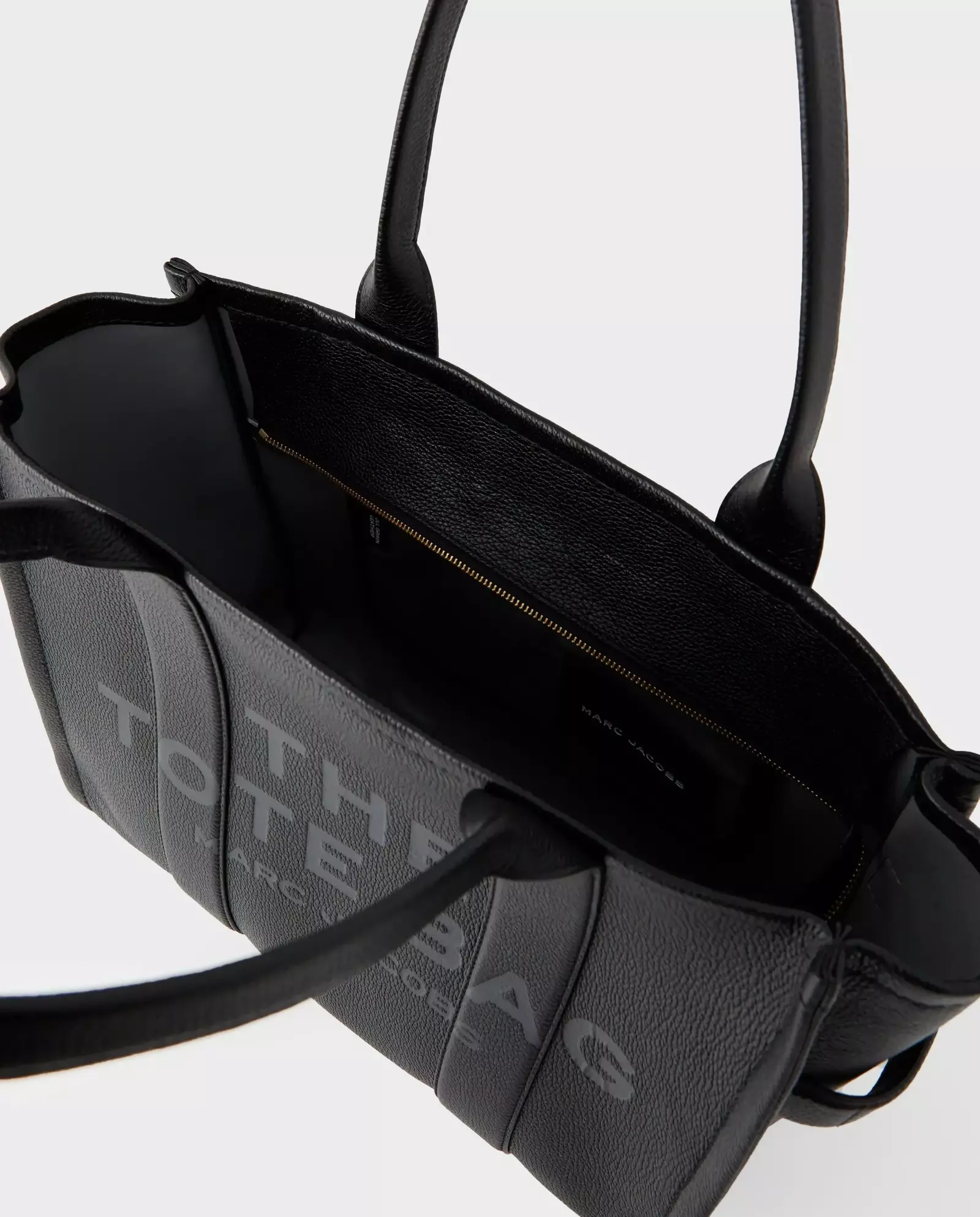 Czarna skórzana torba do ręki Tote Bag - Image #4