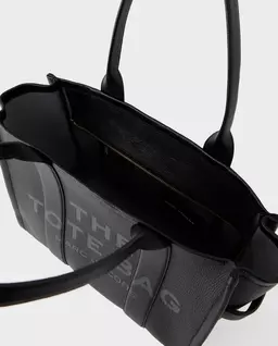 Czarna skórzana torba do ręki Tote Bag - Image #4