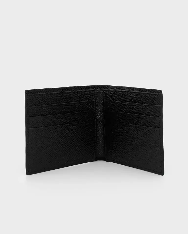 Czarny skórzany portfel z logo - Image #2