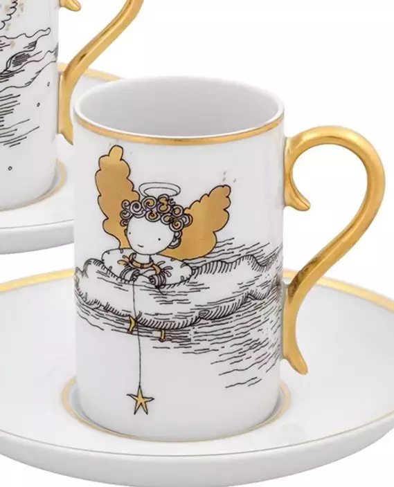 Zestaw dwóch pozłacanych filiżanek do kawy CHASING STARS - Image #1