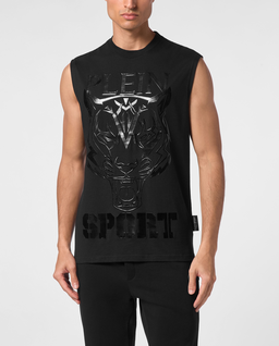 Czarny tank top z logo - Image #0