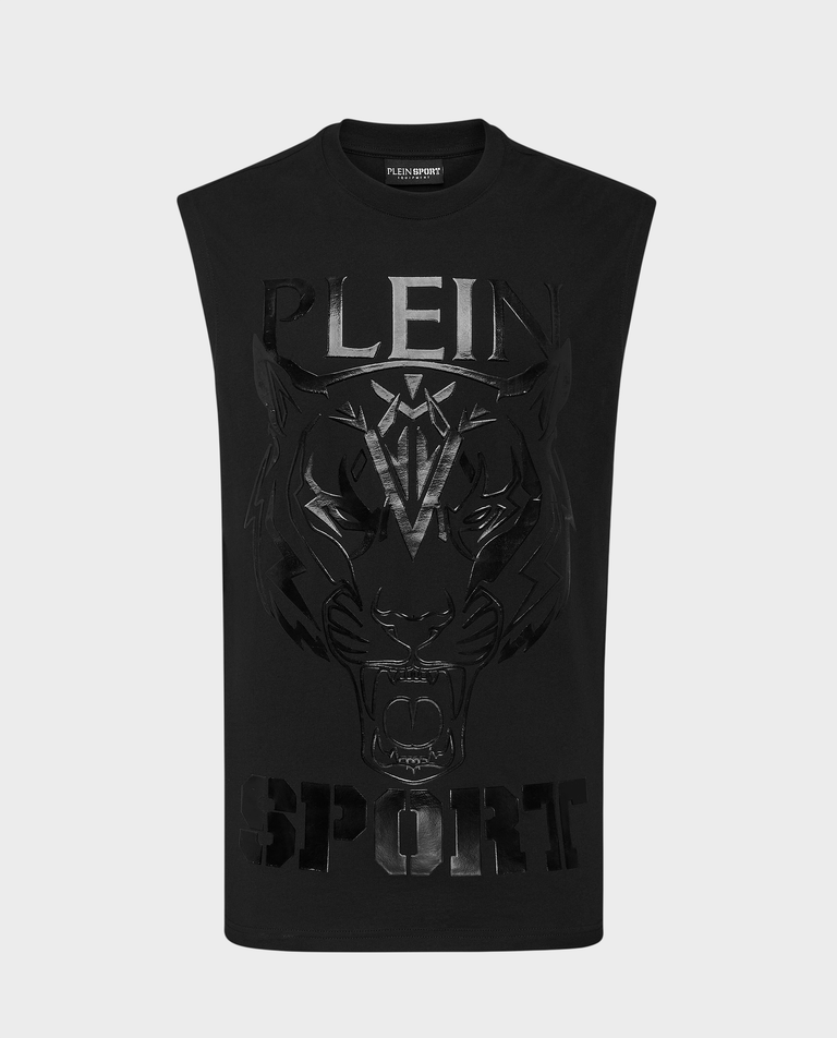 Czarny tank top z logo