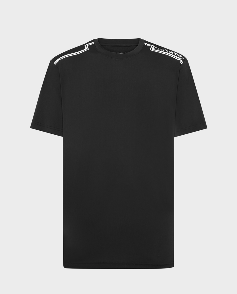 Czarny t-shirt z ozdobnym wzorem