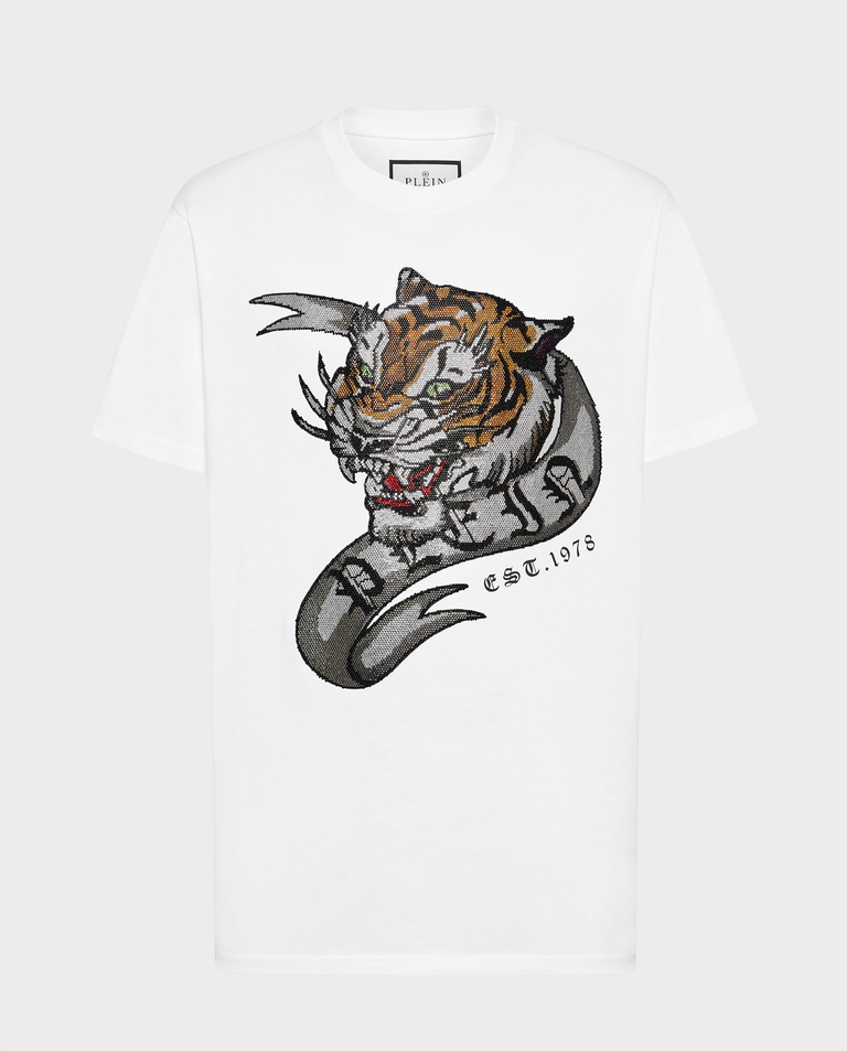 Biały t-shirt z motywem Tiger