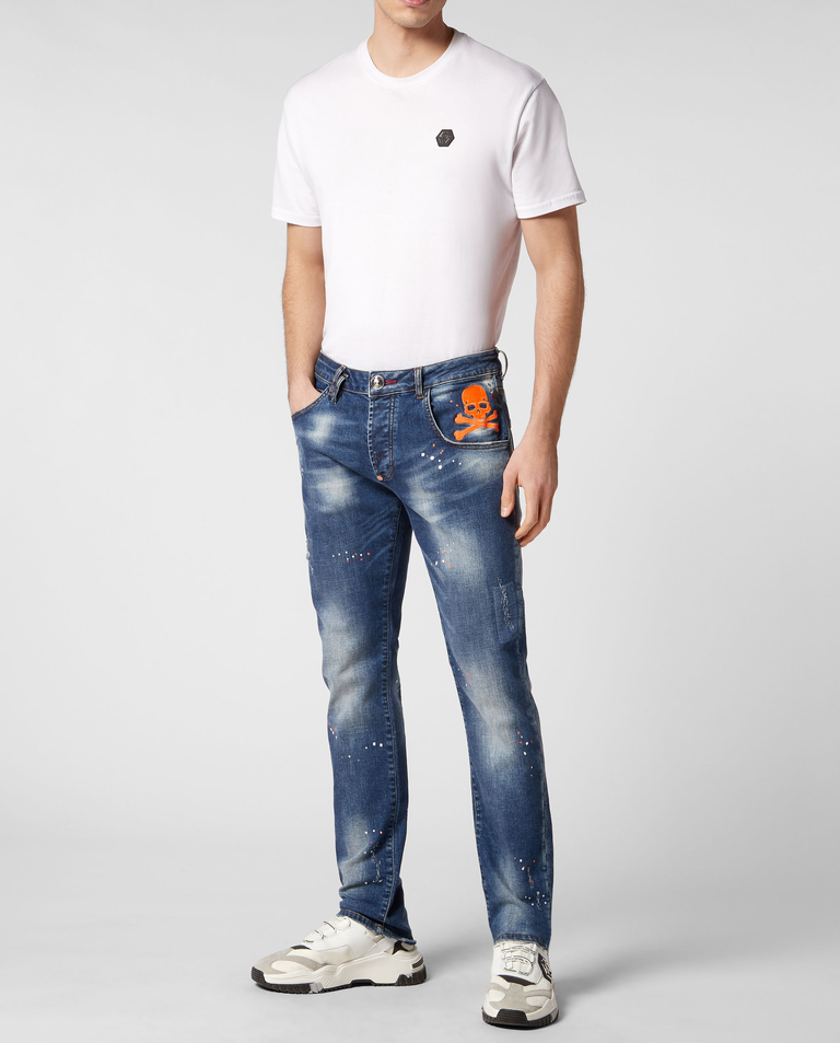 Niebieskie jeansy Skull&Bones Super Straight - Image #2