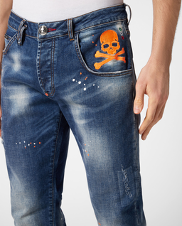 Niebieskie jeansy Skull&Bones Super Straight - Image #4