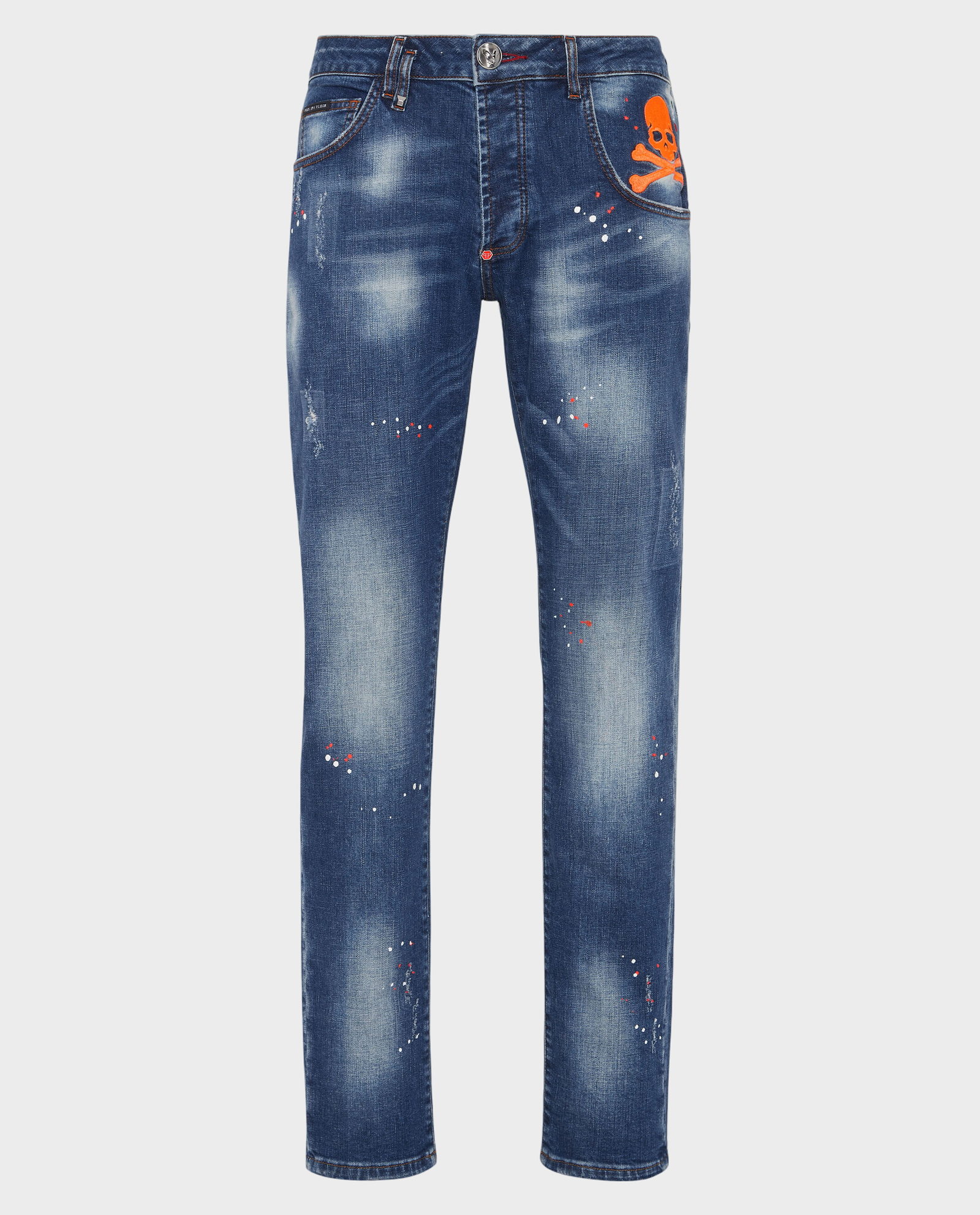 Niebieskie jeansy Skull&Bones Super Straight - Image #1