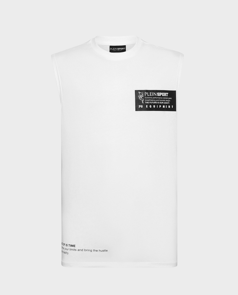 Biały tank top z printem