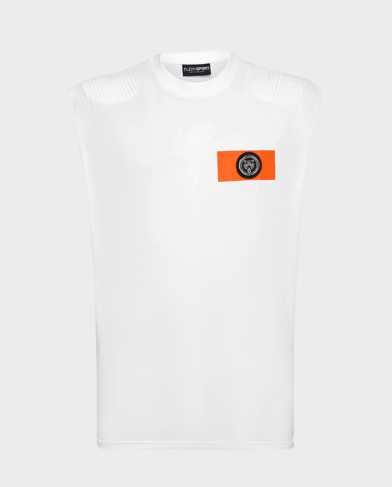 Biały tank top z logo