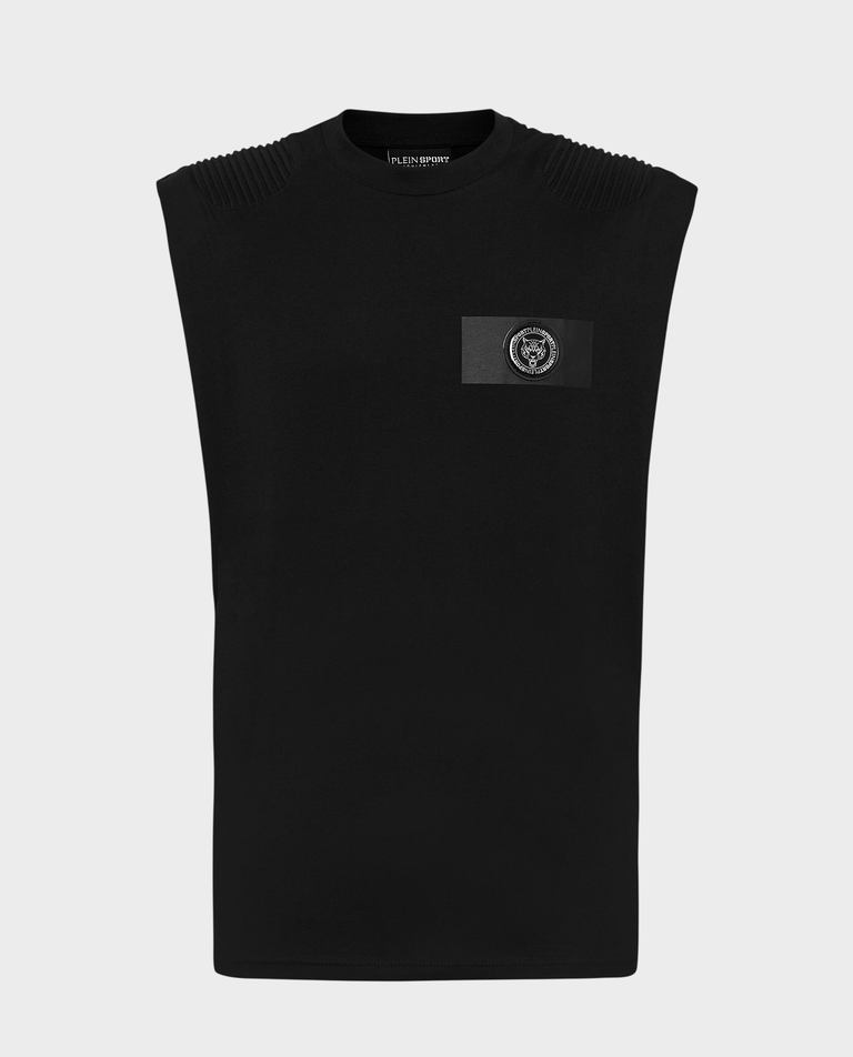 Czarny tank top z logo