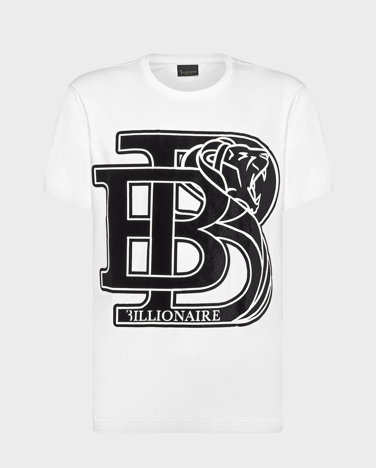 Biały t-shirt z kontrastowym logo