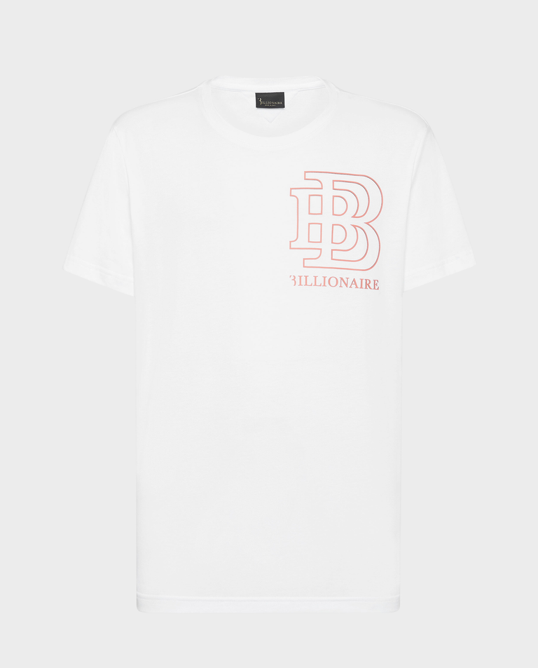 Biały t-shirt z ozdobnym logo