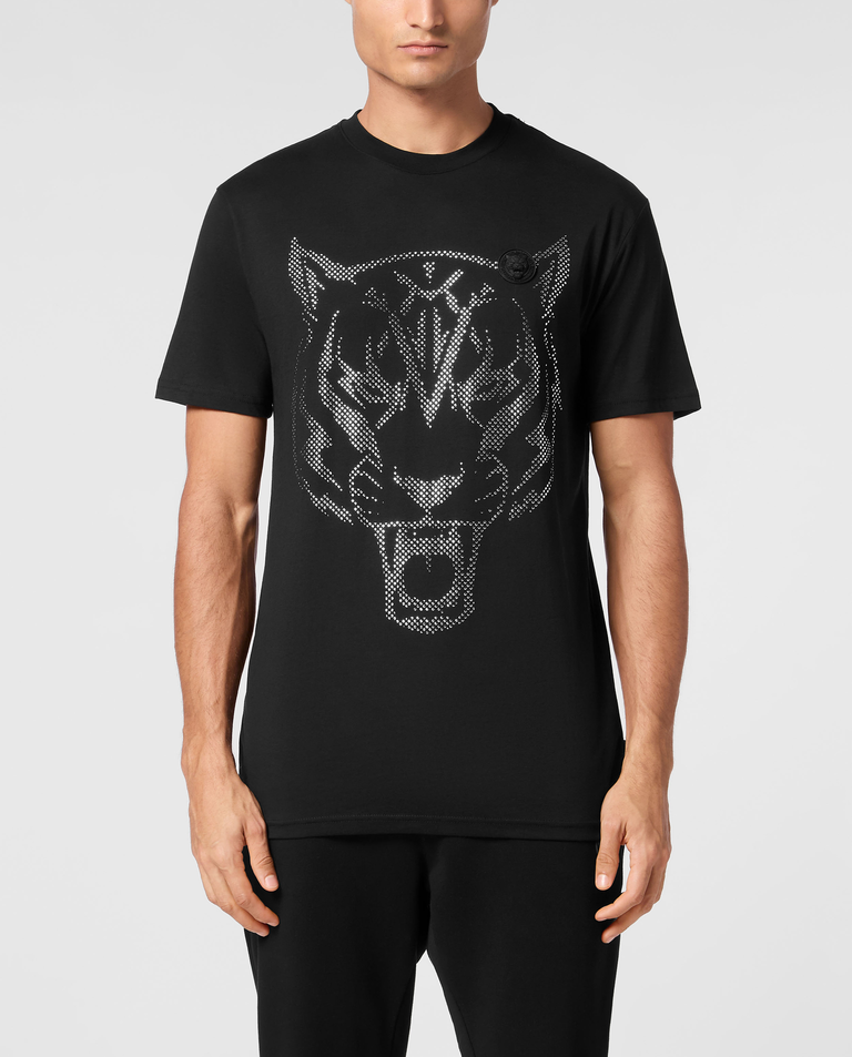Czarny T-shirt z aplikacją - Image #0
